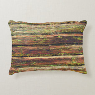Old wooden background painted green paint with cra decorative cushion