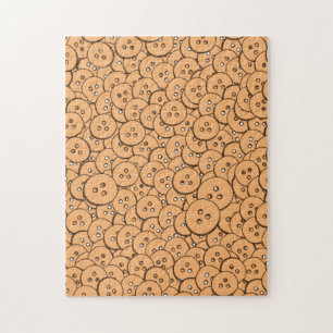 Old Wooden Buttons Pattern Jigsaw Puzzle