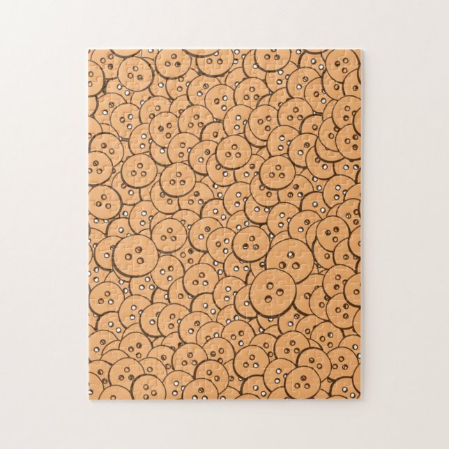 Old Wooden Buttons Pattern Jigsaw Puzzle (Vertical)