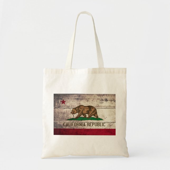 Old Wooden California Flag Tote Bag (Front)