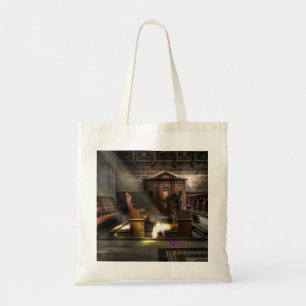 Old Wooden Church Bench with Kneeler Tote Bag