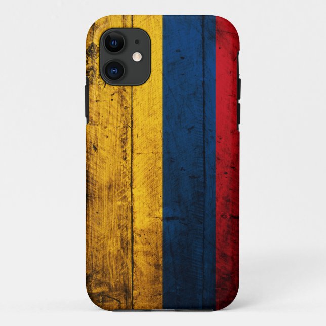 Old Wooden Colombia Flag Case-Mate iPhone Case (Back)