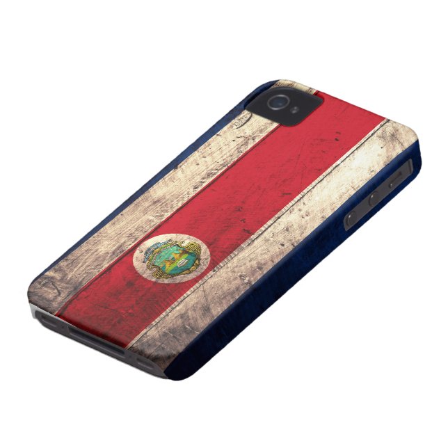 Old Wooden Costa Rican Flag Case-Mate iPhone Case (Bottom)