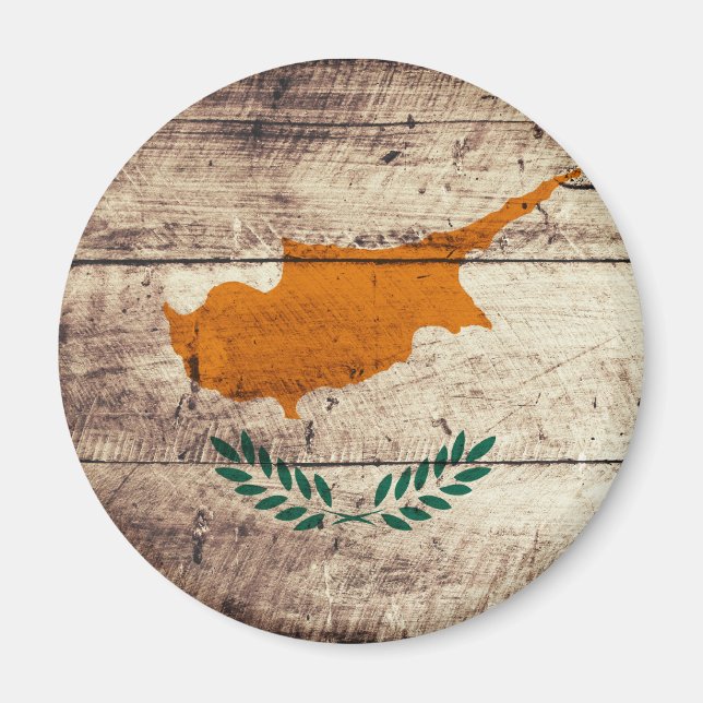Old Wooden Cyprus Flag Magnet (Front)