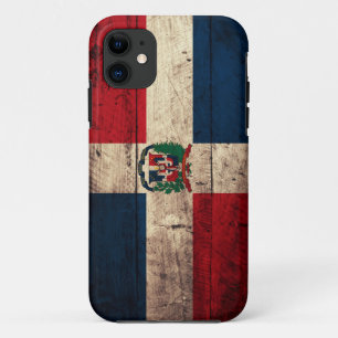 Old Wooden Dominican Republic Flag iPhone 11 Case