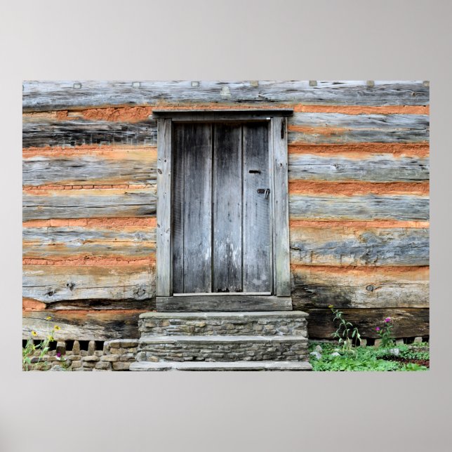 Old wooden door entrance poster (Front)