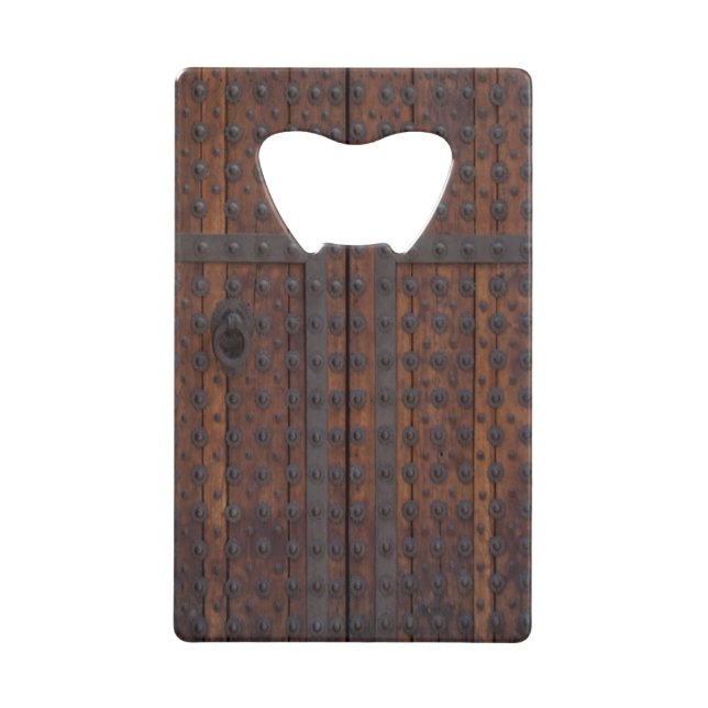 Old Wooden Door With Black Metal Reinforcements (Front)