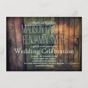 Old Wooden Doors Rustic Country Wedding Invitation