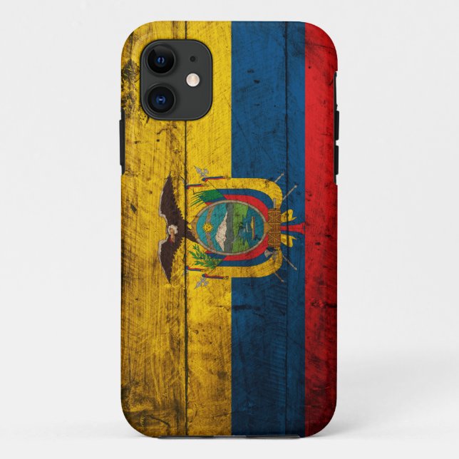 Old Wooden Ecuador Flag Case-Mate iPhone Case (Back)