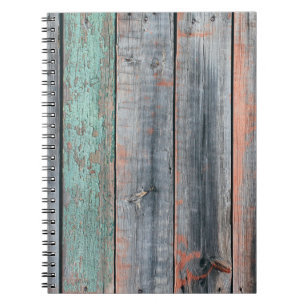 Old wooden fence painted in different colour, tren notebook