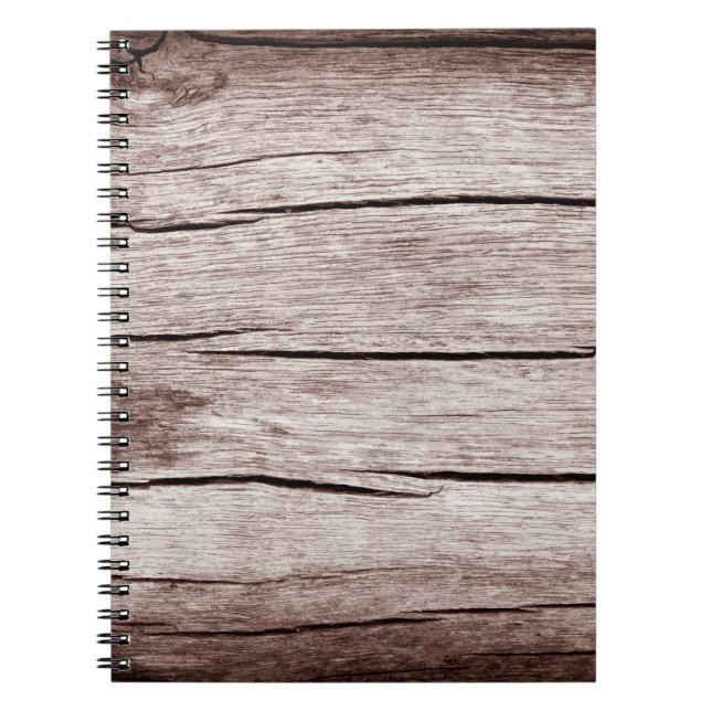 Old wooden floor with cracks,  Old wooden texture  Notebook (Front)