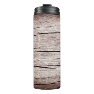 Old wooden floor with cracks, Old wooden texture Thermal Tumbler