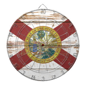 Old Wooden Florida State Flag Dartboard