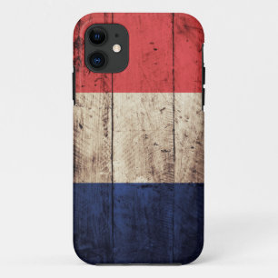 Old Wooden France Flag iPhone 11 Case