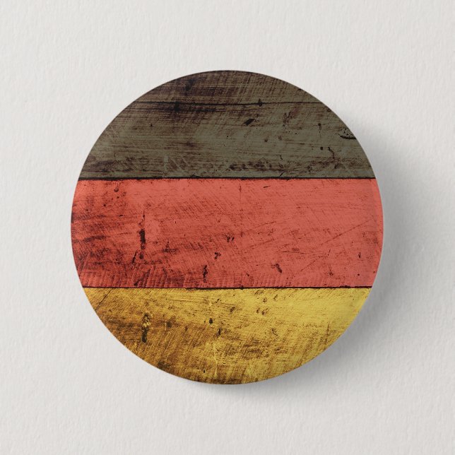 Old Wooden Germany Flag 6 Cm Round Badge (Front)