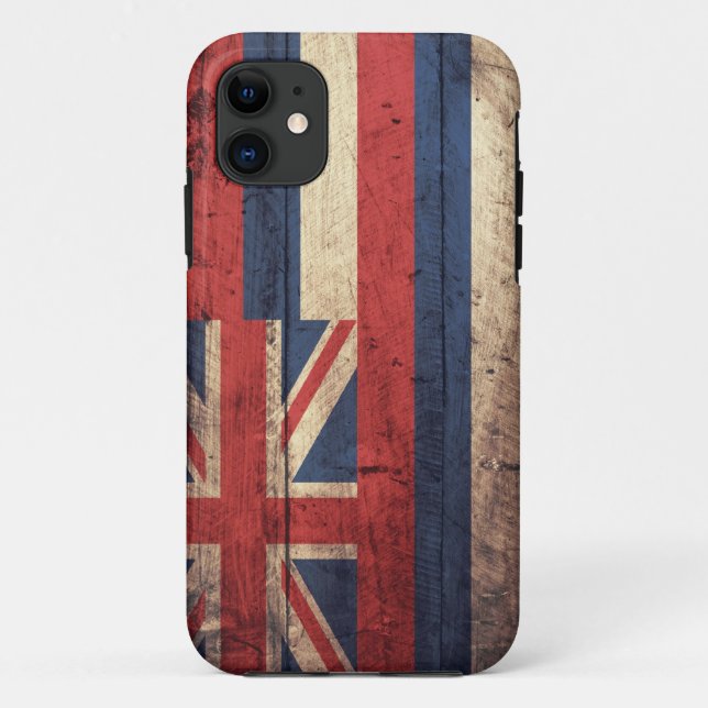 Old Wooden Hawaii Flag; Case-Mate iPhone Case (Back)