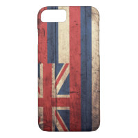 Old Wooden Hawaii Flag;