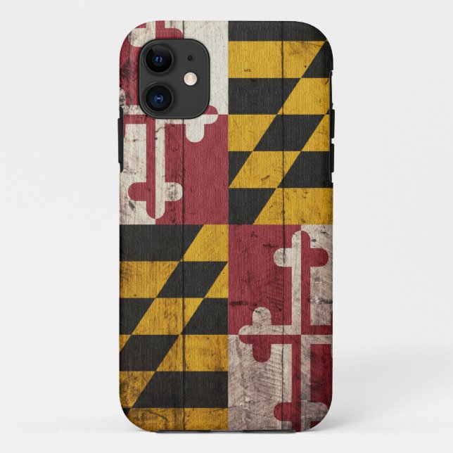 Old Wooden Maryland Flag Case-Mate iPhone Case (Back)