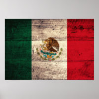 Old Wooden Mexico Flag