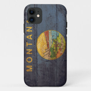 Old Wooden Montana Flag; iPhone 11 Case