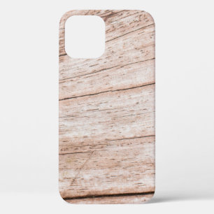 Old Wooden panel texture background,  vintage text iPhone 12 Case