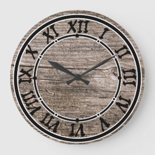 Old wooden planks large clock