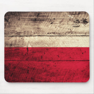 Old Wooden Poland Flag Mouse Pad