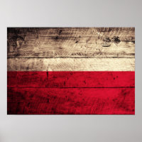 Old Wooden Poland Flag