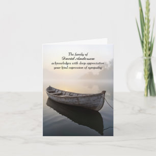 Old Wooden Rowboat Sympathy Thank You Card