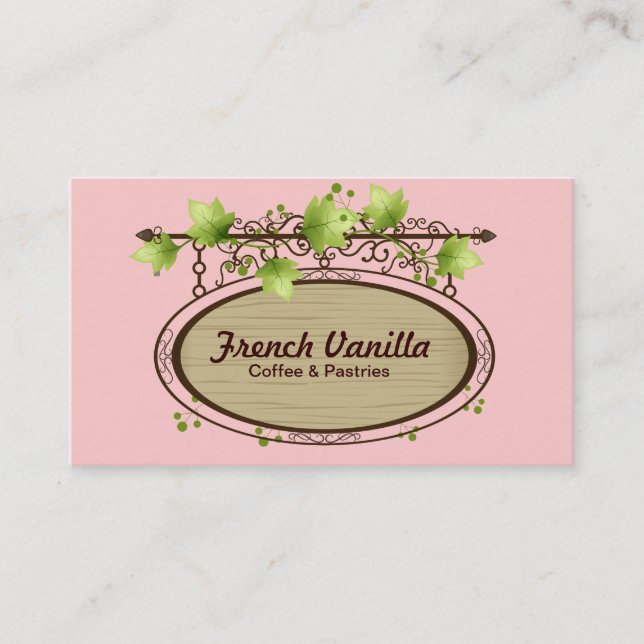 Old Wooden Sign Business Card (Front)