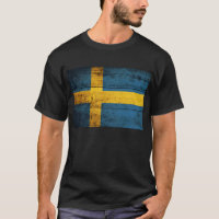 Old Wooden Sweden Flag;
