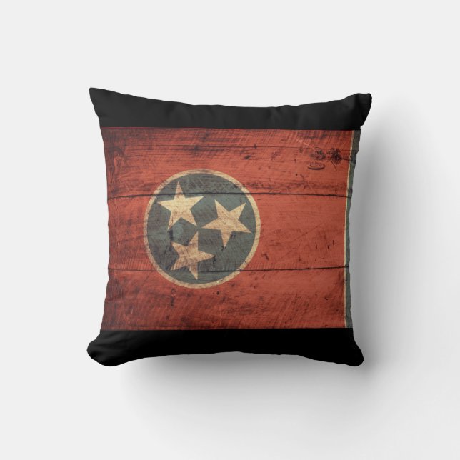 Old Wooden Tennessee Flag Cushion (Front)