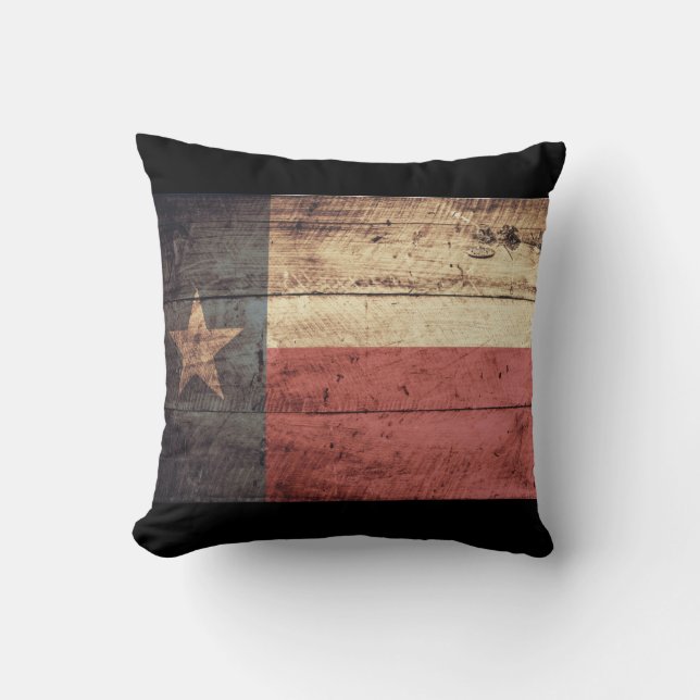 Old Wooden Texas Flag; Cushion (Front)