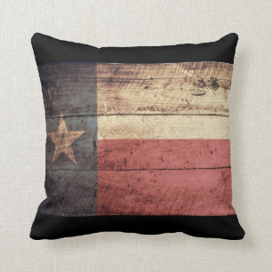 Old Wooden Texas Flag; Cushion