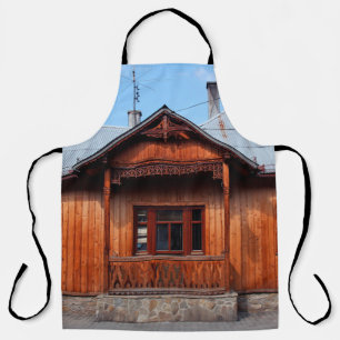 Old wooden traditional house accommodation, ancien apron