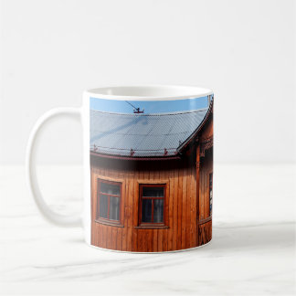 Old wooden traditional house accommodation, ancien coffee mug