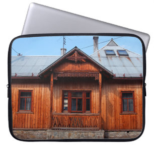 Old wooden traditional house accommodation, ancien laptop sleeve