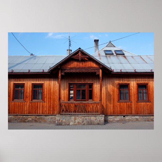 Old wooden traditional house accommodation, ancien poster (Front)