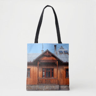 Old wooden traditional house accommodation, ancien tote bag