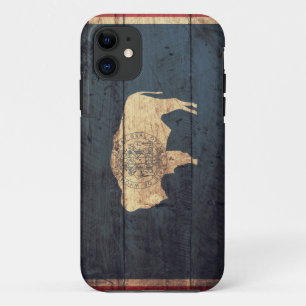 Old Wooden Wyoming Flag iPhone 11 Case