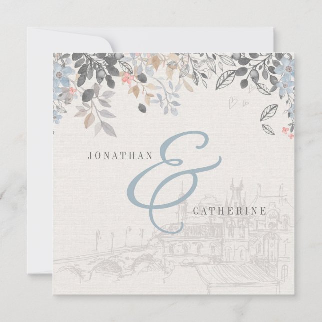 Old World Charm Bridal Shower Invitation (Back)