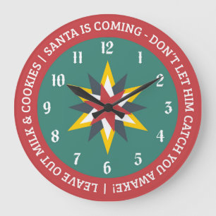 Old World Christmas Clock with Santa Indicator