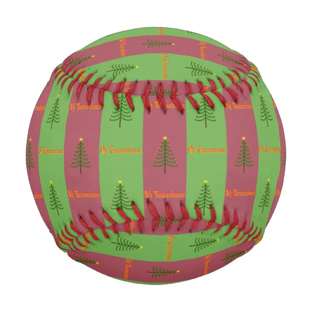 Old World Christmas Tree Pattern Evergreen Baseball (Front)