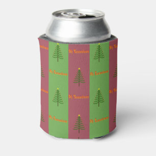 Old World Christmas Tree Pattern Evergreen Can Cooler