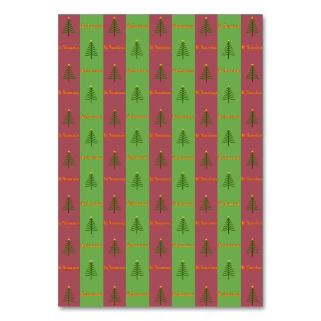 Old World Christmas Tree Pattern Evergreen Table Number (Front)