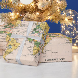 Old World Currency Map (1907)  Wrapping Paper
