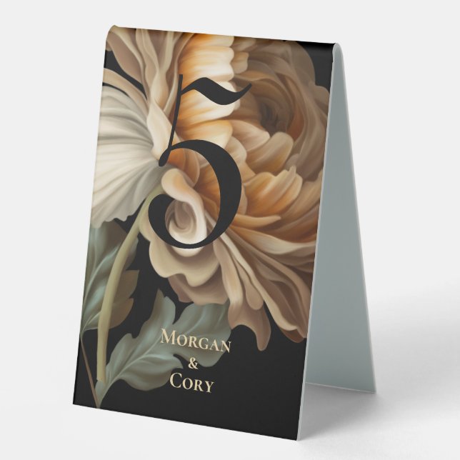 Old World Dark Painted Flower  Wedding  (Front)