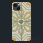 Old World Decorative Tile Pattern iPhone 13 Case<br><div class="desc">A Chariklia Zarris creation,  this old world print offers a decorative tile pattern with blue and gold on a beige background. Would make a great gift for fans of flowers and pastel prints!</div>