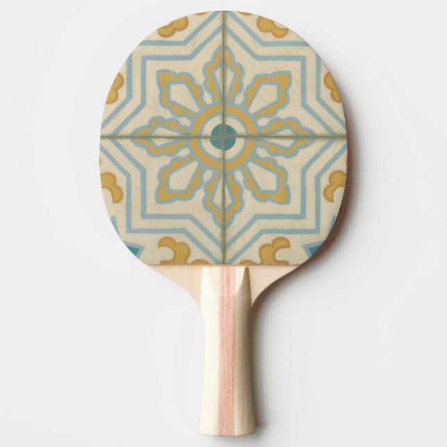 Old World Decorative Tile Pattern Ping Pong Paddle (Front)