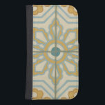 Old World Decorative Tile Pattern Samsung S4 Wallet Case<br><div class="desc">A Chariklia Zarris creation,  this old world print offers a decorative tile pattern with blue and gold on a beige background. Would make a great gift for fans of flowers and pastel prints!</div>